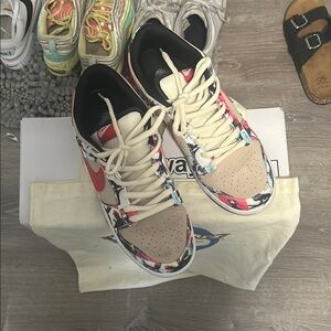 Nike Red and Cream Sneakers Vibrant Design